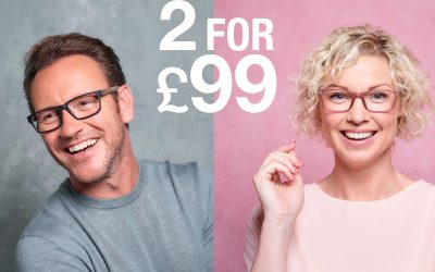 2 pairs of glasses for £99 at Vision Express